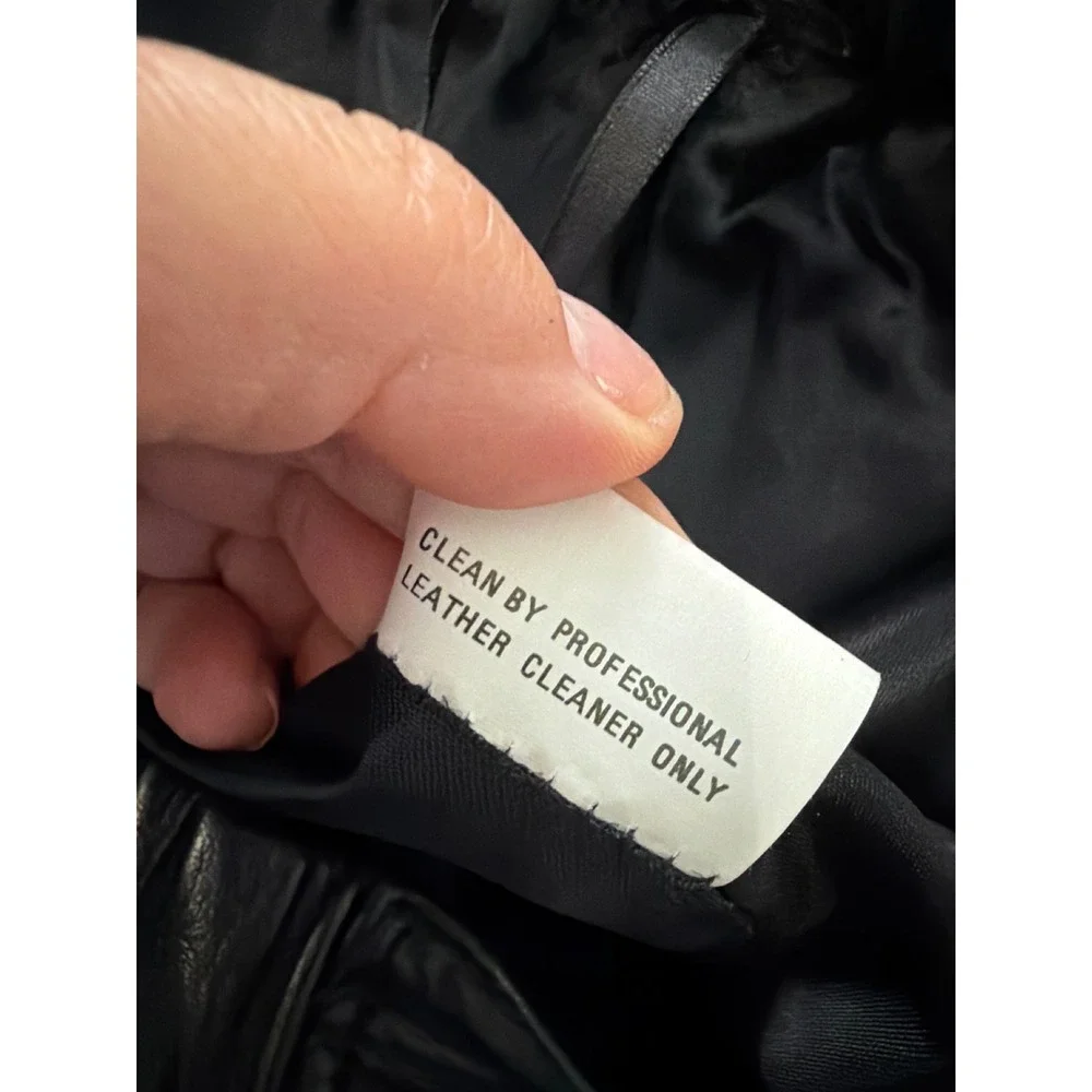 VTG Deerskin Leather Skirt Women Size 16 Black A-Line Midi Pockets Elastic Waist